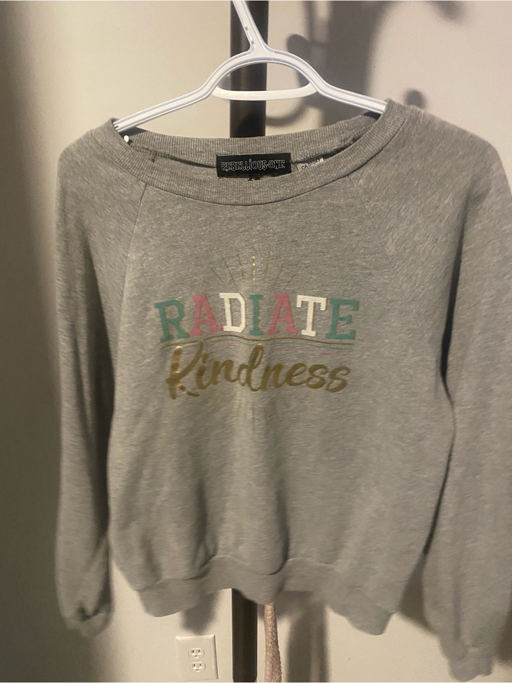 Rebellious One Gray 'Radiate Kindness' Crewneck Sweatshirt
